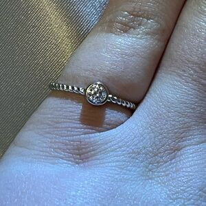 Minimalist CZ Ring, Sterling Silver, Size 7